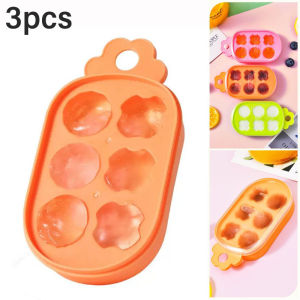 YESPERY ถาดน้ำแข็ง3มิติพร้อมฝาปิดแม่พิมพ์ทำน้ำแข็งเครื่องมือซิลิโคนสำหรับห้องครัวรูปแครอทน่ารักแม่พิมพ์ทำน้ำแข็งช่อง6ช่อง