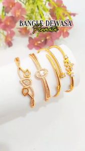 GL 089 - Gelang xuping gelang dewasa bangle permata big kombi plat perhiasan lapis emas gold - Cute