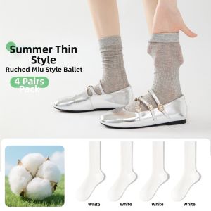 Light Summer Cotton Ballet Style Mid-calf Socks