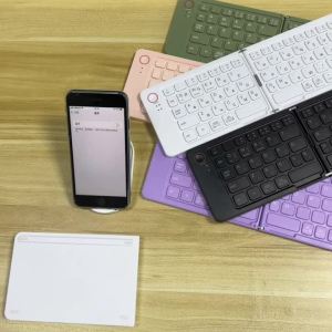 Korean Russian Language Foldable Wireless Bluetooth Keyboard Rechargeable Folding Keyboard For IPAD Mobile Tablet Notebook Offic