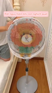 LƯỚI CHE QUẠT CO GIÃN DÂY RÚT – COMBO 2 – BỌC QUẠT CHỐNG BỤI AN TOÀN CHO BÉ PHÙ HỢP QUẠT 16–18 INCH