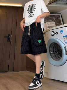 Quần Short Công Sở Màu Đen Cho Nam Mùa Hè Mỏng Quần Dài Năm Điểm Túi Lớn Quần Ống Đứng Rộng Rãi Quần Thường Ngày