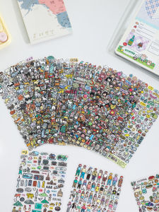 Cute Illustration Shiny Stickers for Bullet Journals Gacha Decoration Phone Shell