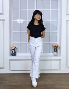 YAOSHI - Highwaist Cutbray Rawis Anak Tanggung Usia 10 - 13 Tahun - jcelana  cutbray anak cewek kekinian