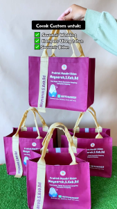 Jemima Bag Polyaster Dengan Cetak Free Custom - Souvenir Ultah Bidan Aqiqah Premium