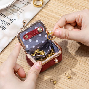 Mini Leather Coin Purse Jewelry Box Necklace Earring Jewelry Box Genuine Leather Small Fashionable Coin Purse for Youth Women