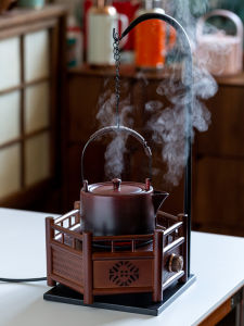 Electric Ceramic Stove Stove Tea Brewing Pot Bamboo Small Mini Tea Stove Retro Electric Heating Health Preservation For Home Water Boiling Kettle Set