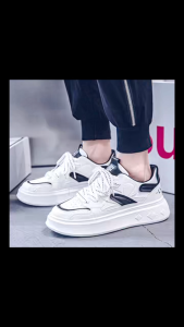 Alethia Shop รองเท้าผู้ชาย สไตล์สตั๊ดสีขาว ทรงต่ำ ใส่สบาย เก๋ไก๋ ใส่ได้หลายสไตล์ A0132