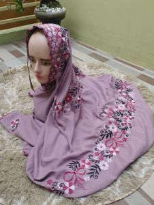 Mukena Dewasa Lajuran Terusan Langsungan Motif Bordir Mukena Santri Pondokan Mukena Kekinian Motif Terbaru Cantik Elegan Bahan Adem Mukena Katun Premium