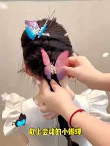 Kids Hair Clips Moving Butterfly Baby Girls Hair Braided Hairpin Headwear Children Cute Hair Pin Hair Clips Hair Accessories