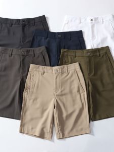 Golf Series Mens Short Pants Silicone Non-Slip Inner Waist Smooth Soft Comfortable Elastic Solid Color Summer Fashion Casual Shorts