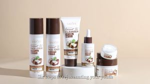SADOER Coconut Brightening & Hydrating Skin Care Set - Gentle Cleanser Moisturizing Cream Hyaluronic Toner & Serum Revitalizing Lotion