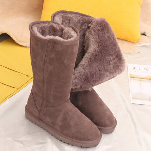 Thickened Fleece Lined Long Tube Snow Boots Women High Tube 2024 mid Tube Anti Slip Northeast Cotton Shoes Warm Shoes