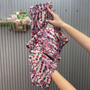 Elegant Printed Casual Pants Womens Loose Straight Leg Smoke Tube Pants High Waist Korean Style Commute Fashion