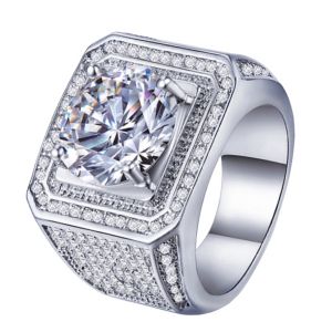 Mens Solid Ring Bling Big Fully Diamond Men RingsSize 6/7/8/9/10/11/12/13