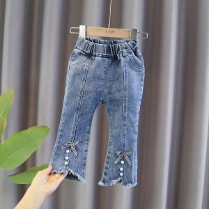 Clearance Special Offer Boy Denim New New Arrival Baby Girl Fleece-lined Fall and Winter Kids Pants Thickened Autumn Clothes Pants