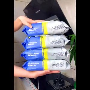 GetGadget⚙ 5 Packs 80pcs Thick Kitchen Wipes Cleaning Wipes Multifunctional Strong Decontamination Degreasing Wet Tissue