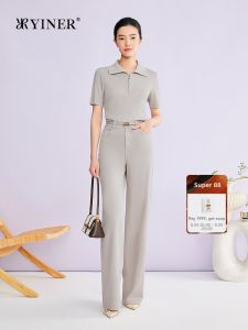 Commuter Trousers Straight Leg Jeans Leisure Wide-leg Tencel-cotton