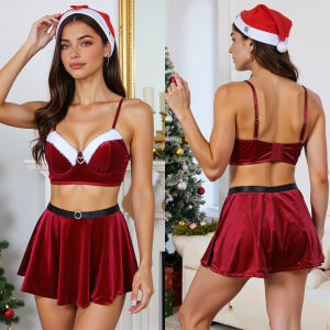 LEMON กระโปรงแขวนเซ็กซี่คริสต์มาสคอสเพลย์หรูหราหลงใหลแยกชุดชั้นในเซ็กซี่ชุด 104