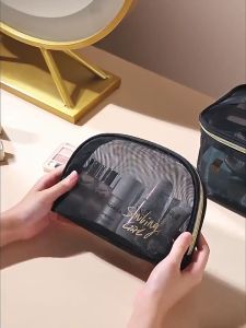 Cosmetic Bag Organizer Makeup Bag Women Pouch Toiletry Bag Mesh Travel Transparent Storage Bag Washbag HZ278