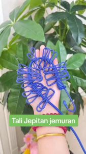 Jepitan Jemuran Portable Bahan Kawat Besi Kuat & Tali Elastis Panjang