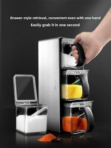 ASVEL | Kitchen Spice Organizer Set Stainless Steel Multicompartment