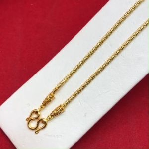 สร้อยคอทองลายสี่เสาแน่นหัวจรวด 22 นิ้ว เทียบเท่าน้ำหนัก 2 สลึง ชุบทอง ทองสวย ใส่ได้ทุกโอกาส รูปถ่ายจากสินค้าจริง