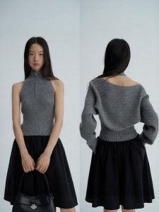 epoque de rueen | Hollow Out Halter Knit Vest and Cardigan Set 100 Cotton