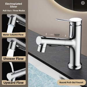 YALANDENG | Cold & Hot Pull-Out Bathroom Faucet