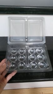 Set 50 - Khay hộp đựng bánh trôi trong suốt bằng nhựa 12 ô - Có nắp