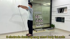 Highly Accurate 8-Sensor Digital Body Fat Scale Glass Smart Analyzer for Full Body Scan-BMI Muscle Water WiFi Function