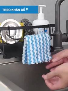 Khay đựng đồ rửa bát Thép sơn chống gỉ Có thanh phơi khăn Thiết kế công thái học