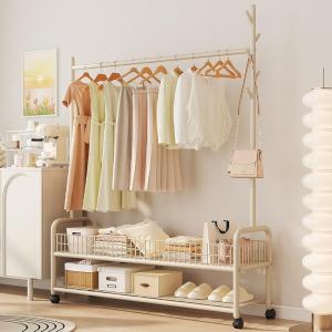 Rollable Easy-install Standing Clothes Drying and Storage Rack