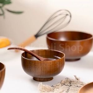 Japanese Style Sour Jujube Wood Bowl Anti-scald Rice Bowls Soup Bowl Salad Bowl Mangkuk Kayu 酸枣木碗