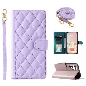 Soft Silicone Crossbody Phone Case for Samsung S24ultra S23 S20FE A53 A55 S21 A15 A54 Wallet Style Protective Cover for Men And Women