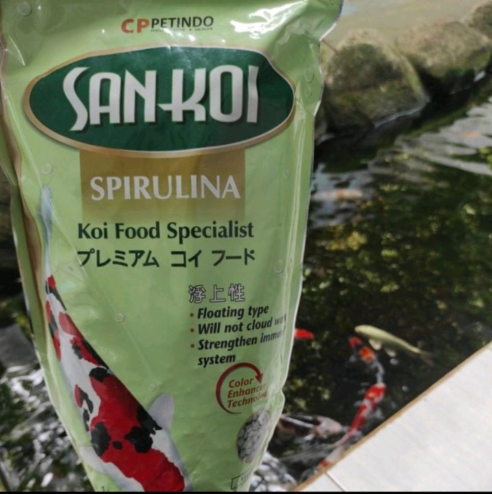 San koi spirulina sankoi n hokky fish food pakan pelet Makanan