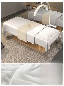Luxurious Non-Cotton Beauty Bedding Set Four-Piece Spa Massage Coverleather Light Luxury All-Season Single Color Adult Use