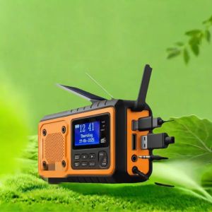 DAB376BT  Crank Radio DAB+FM BT Emergency Radio with 5000 mAh Battery Solar  with Alarm Clock Hand Crank Blackout Emergency  use