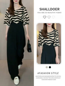 Shalldoer | เสื้อเชิ้ตแขนสั้นลายทางสไตล์เกาหลีสุดหรูสำหรับผู้หญิงในช่วงฤดูร้อนปี 2025 เสื้อเชิ้ตทรงหลวมเข้ารูปสบายๆ ทรงสลิมฟิต