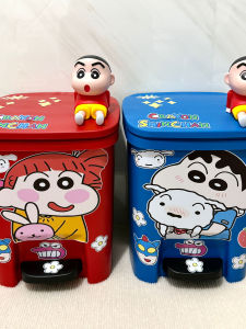 ถังขยะขนาดใหญ่ความจุสูงสำหรับใช้ในบ้าน ห้องนอน ห้องนั่งเล่น ลายการ์ตูน ถังขยะแบบมีฝาปิด สไตล์สร้างสรรค์