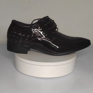 INLIKE Terlaris Korea Sepatu Pantofel Pria Tali Oxford Kekinian Fantofel Kuliah Kerja Kantor Keren Murah Full Black 067