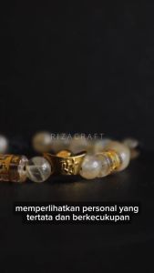 Gelang  Aesthetic Pria Wanita Keren Terbaru Tali Serut Batu Kristal Alam Akik Citrine Citrin Agate Asli Ori Original Lapis Mas Kecil Cowok Cewek Dewasa Korea Style Import Mewah Elegan