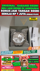 GUESS ORIGINAL - GUESS GW0278G1 - MEN NG - Silver - Stainless Steel - Diameter 46 CM. Water Resist 50 Meter Jamdunia / Jam dunia JD19 # Jam Tangan Pria Jam Tangan Cowok Jam Pria Jam Anti Air # GUESS GW 0278 G1 GUESS GW0278 JAM GUESS 0278