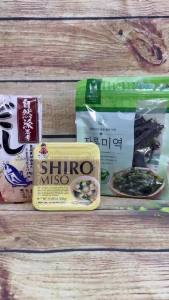 Combo nguyên liệu nấu súp miso Nhật 3 món | Miso 300g wakame 50g hạt nêm dashi 42g tùy chọn
