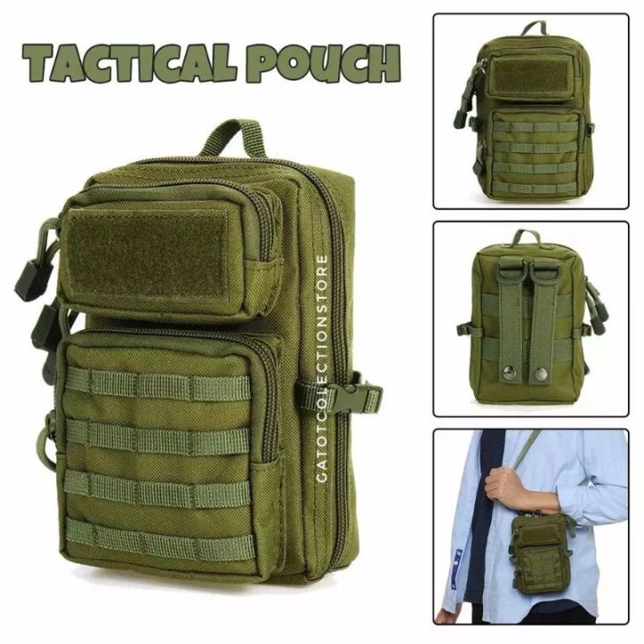 Tas tactical slempang mini multifungsi tas dompet hp Lazada