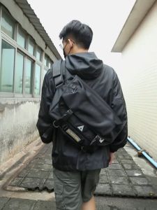 CrossBody Laptop Bag Large Male Waterproof Cycling Shoulder Bag Personalized Functional Nylon leather Teenagers