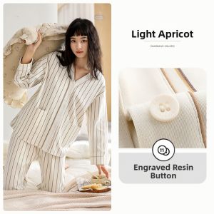 JIALEFEN | Autumn Spring Cotton Long Sleeve Ladies Pajamas