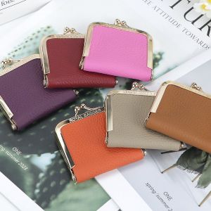 Smart King Genuine Leather Mini Jewelry Box Ring & Necklace Storage Slim Coin Purse with Kiss Lock for Women 3120