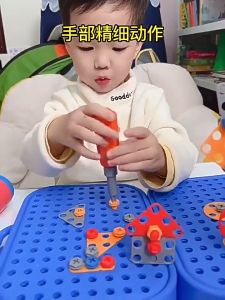 Mainan anak edukasi 351PCS Mainan Anak Tool Box Set 224pcs DIY 3D Kotak Sekrup Bangunan Mainan Edukasi dengan Bor Listrik kotak peralatan sekrup