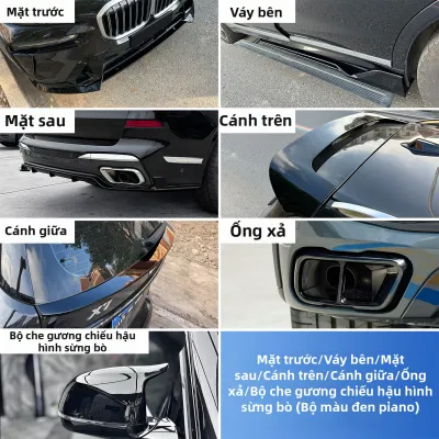 Bộ Body Kit Phong Cách Black Warrior cho BMW X7: Môi Trước Môi Sau Side Skirt Cánh Lướt Sau Cánh Lướt Trên Grille
